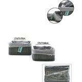 Gri 2 Boy Kare Bambu Kenar Organizer Sepet Ahşap Altlık - Bezli 18X21CM (4887) Midastech - Renkli