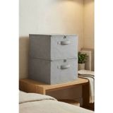 Gri 2Li Set Çok Amaçlı Baza Altı Ve Dolap İçi Düzenleyici Kutu Hurç 35X42X23 Cm