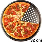 Gri 32 cm Delikli Pizza, Lahmacun ve Pide Tepsisi, Kullanışlı ve Dayanıklı. - Seçenek 1 - Antrasit