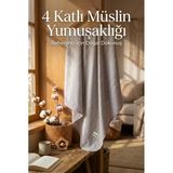 Gri 4 Katlı Müslin Bebek Battaniyesi Hafif Ve Yumuşak Dokulu Mevsimlik Çok Amaçlı Örtü 110X110 Cm