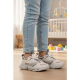 Gri Akıllı Bağcıklı Kalın Tabanlı Erkek Çocuk Spor Ayakkabı Sneaker BNI-10255