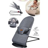 Gri Baby Home 370 Balance Üç Kademeli Sallanan Ana Kucağı 0-9 kg Taşıma Kapasitesi Yumuşak Malzeme