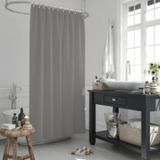 Gri Banyo Perdesi 180x200 Duş Perdesi Tek Kanat Banyo Perdeleri - Su Geçirmez Küvet Perde