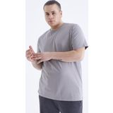 Gri Basic Kısa Kol O Yaka Büyük Beden Erkek T-Shirt - 88072