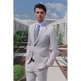 Gri-Beyaz Kırlangıç Yaka 6 Drop Slim Fit Tam Astar Esnek Takım Elbise 1001260163