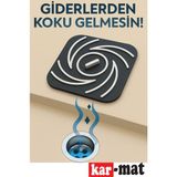 Gri Beyaz Renk Kare Kötü Koku Önleyici Silikon Mat Banyo Mutfak Lavabo Balkon Gider Tıpası Kapağı