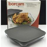 Gri Borcam Kapaklı Fırın Tepsisi 28X28CM, Şık ve Dayanıklı Tasarım - Altın - Seçenek 1