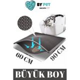 Gri Büyük Boy Elekli Kedi Tuvalet Önü Paspası 90X60cm