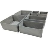 Gri Çekmece Içi Düzenleyici Organizer Set - Çok Amaçlı Dolap Içi Kutu Seti