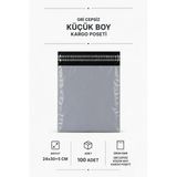 Gri Cepsiz Küçük Boy Kargo Poşeti 24X30+5 Cm 100 Adet