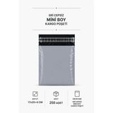 Gri Cepsiz Mini Boy Kargo Poşeti 17X25+4 Cm 250 Adet