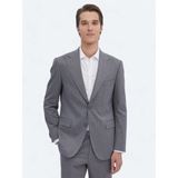 Gri Çizgili Modern Fit Takım Elbise