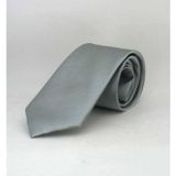Gri Çocuk Boy Düz Renk Saten Kravat - CK-05 CK-05-GF