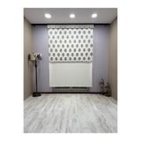 Gri Damask Desenli Çift Mekanizmalı Tül ve Stor Perde - Simli Kumaş, Simli Stor Perde 150 x 200