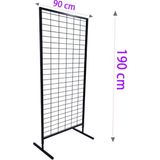 Gri Dekor 90X190 cm Ayaklı Tel Pano Stant, Aksesuar Standı, Telefon Aksesuar Standı, Çoraplık, Ayakkabı Standı