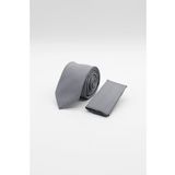 Gri Desenli 6 Cm Kravat