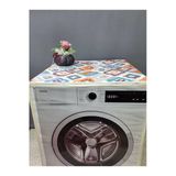 Gri Desenli Duck Kumaş Çamaşır Ve Kurutma Makinesi Örtüsü 120X60cm