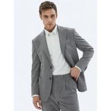 Gri Desenli Modern Fit Pamuk Karışımlı Örme Takım Elbise - 48 - 6 Drop