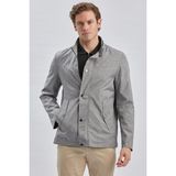 Gri Dik Yaka Yarım Astar Comfort Fit Rahat Kesim Casual Mont 1007240150 - 54