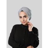 Gri Drapeli Salaş Tesettür Bone Sandy Büzgülü 2315_15