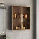 Gri Duvara Monte Eczane Dolabı Banyo - Cam Kapılı Mutfak Deposu, Tuvaletin Üzerinde Sağlam Düzenleyici, 60 x 14 x 60 cm, Oturma Odası ve Banyo için