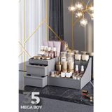 Gri Elegance XL Çekmeceli Makyaj ve Kozmetik Organizeri, Takı, Parfüm, Serum, Krem Düzenleyici