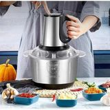 Gri Elektrikli Paslanmaz Çelik 5l Doğrayıcı Blender - Et, Sebze ve Meyve Için Çok Amaçlı - Altın - Gri