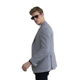 Gri Erkek Yün Ceket Kırçıllı Slim Fit Mono Yaka Torba Cepli Çift Yırtmaçlı Ceket NCS JEANS 4009 GRİ 48