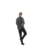 Gri Erkek Yün Ceket Mono Yaka Slim Fit Çift Yırtmaçlı Ceket NCS JEANS 4007 GRİ 48