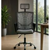 Gri Fileli Çalışma Koltuğu, Ergonomik Ofis Sandalyesi, Sekreter Çalışma Koltuğu, Yönetici Koltuğu