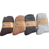 Gri, Füme, Taba, Acı Kahve 4 Lü Paket Yün Çorap - 38,5 - 42 - Karışık-Çok Renkli