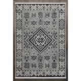 Gri Geometrik Modern Geometrik Etnik Eskitme Desenli Boho Makinada Yıkanabilir Hafif Hav Toz Vermez Leke Tutmaz Kaymaz Taban Dijital Makine Baskı Halı Oturma Odası Salon Yolluk Koridor Mutfak Halısı