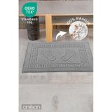 Gri Greek Ayak Havlusu - 50x70 Cm, 245 Gr, %100 Pamuk, Spa Ve Otel Banyo Paspası, Günlük Kullanıma Gri