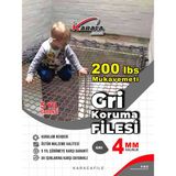 Gri Güvenlik File – 3 M Yükseklik | Metreyle Kesim | 4 mm Ip, 5x5 cm Göz Aralığı + Montaj Aparatları - 3x10 m
