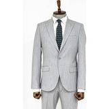 Gri Iki Parça Slim Fit Takım Elbise - 46