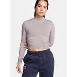 Gri Kadın Düz T-Shirt 1380773-015 UA Meridian LS Mock