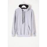 Gri Kanguru Cepli Kapüşonlu Unisex Çocuk Sweatshirt 16782 - 9 - 10 Yaş