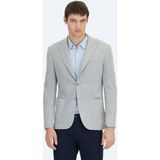 Gri Kareli Modern Fit Pamuk Karışımlı Örme Ceket - 6 Drop - 58
