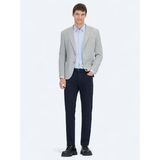 Gri Kareli Modern Fit Pamuk Karışımlı Örme Ceket - 6 Drop - 58