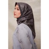 Gri Kareli Twill İpek Eşarp
