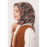 Gri Karışık Retro Twill İpek Eşarp