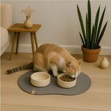 Gri Kedi Servis Altlığı 50X30 Cm, Şık ve Kullanışlı Kedi Beslenme Paspası - Seçenek 1
