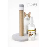Gri Kedi Tırmalama Tahtası ve Catnip Sprey Seti Doğal Oyun ve Sakinleştirici Eğitim Seti