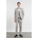 Gri Kılıç Yaka Çift Yırtmaç Esnek 6 Drop Slim Fit Damatlık Takım Elbise 1001250205