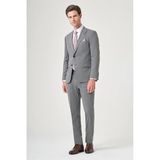 Gri Kırlangıç Yaka 6 Drop Slim Fit Tam Astar Esnek Takım Elbise 1001260148