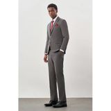 Gri Kırlangıç Yaka 6 Drop Slim Fit Tam Astar Yünlü Takım Elbise 1001245179