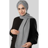 Gri Kışlık Kendinden Atkılı Peluş Tesettür Bone Jakar Düz 2329_15