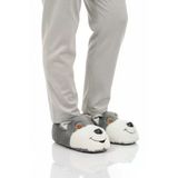 Gri Köpek Desenli Unisex Panduf