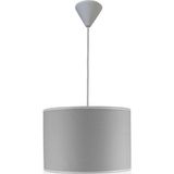 Gri Kumaş Silindir Avize, 30 cm Çap, Şık ve Modern Tasarım - Antrasit - Seçenek 1
