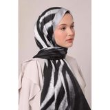 Gri Leopar Desen Twill Şal